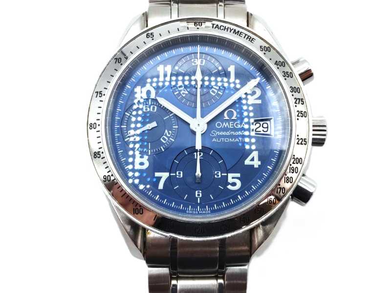 オメガ買取 スピードマスターデイト ブルー 日本限定 3513.82